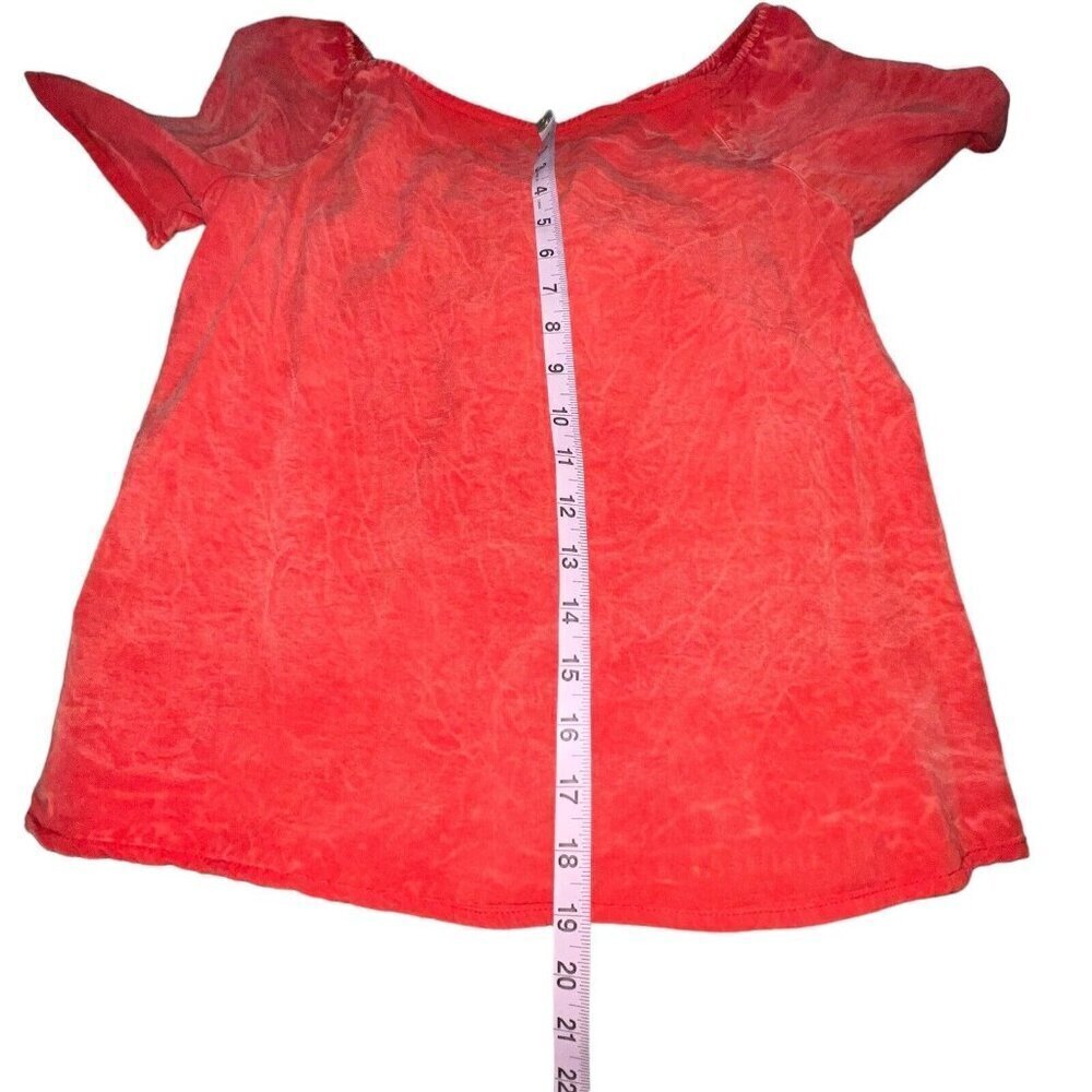 Project Social T Los Angeles Short Sleeve Smocked Top Blouse Women S Red‎ Orange - Picture 5 of 8